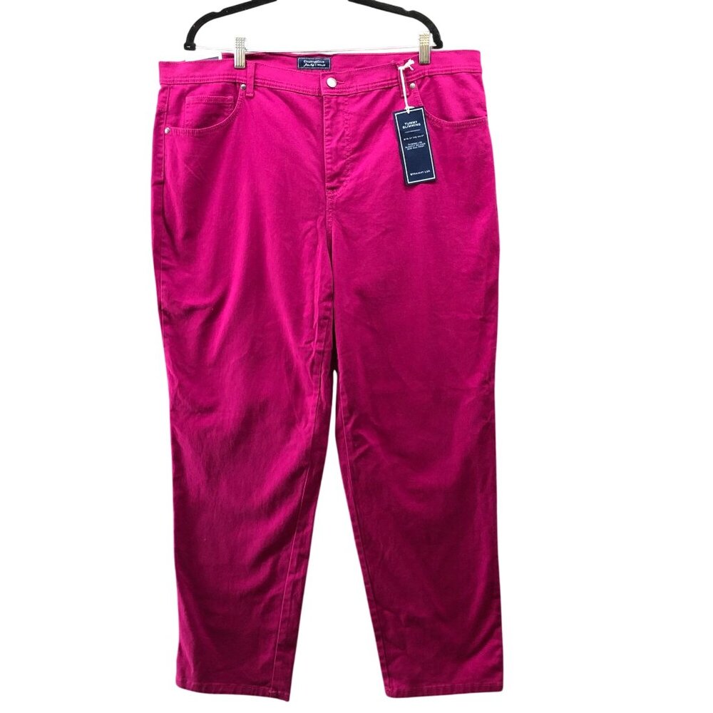 NWT Charter Club‎ Classic Straight Leg Jeans Womens 20W Pink Tummy Slimming